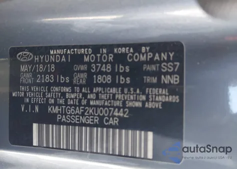 2019 Hyundai Veloster 2.0 Premium from USA, damaged, VIN KMHTG6AF2KU007442